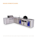 Mont Alpi Mont Alpi 4 Burner L-Shaped Deluxe Series Outdoor Kitchen Island with a Beverage Center, Kamado Module, Corner Fridge, and Extra Storage Cabinet MAi400-D90BEVFCKAMXL Barbecue Finished - Gas