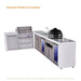 Mont Alpi Mont Alpi 4 Burner L-Shaped Deluxe Series Outdoor Kitchen Island with a Beverage Center, Kamado Module, Corner Fridge, and Extra Storage Drawers Slide Cabinet MAi400-D90BEVFCKAMDR Barbecue Finished - Gas