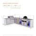 Mont Alpi Mont Alpi 4 Burner L-Shaped Deluxe Series Outdoor Kitchen Island with a Beverage Center, Kamado Module, Corner Fridge, and Extra Storage Drawers Slide Cabinet MAi400-D90BEVFCKAMDR Barbecue Finished - Gas
