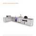 Mont Alpi Mont Alpi 4 Burner L-Shaped Deluxe Series Outdoor Kitchen Island with a Beverage Center, Kegerator, Kamado Module, and Extra Storage Cabinet MAi400-D90KEGBEVKAMXL Barbecue Finished - Gas