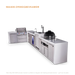 Mont Alpi Mont Alpi 4 Burner L-Shaped Deluxe Series Outdoor Kitchen Island with a Beverage Center, Kegerator, Kamado Module, and Extra Storage Drawer Slides Cabinet MAi400-D90KEGBEVKAMDR Barbecue Finished - Gas