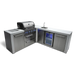 Mont Alpi Mont Alpi 4 Burner L-Shaped Deluxe Series Outdoor Kitchen Island with a Beverage Center MAi400-D90BEV Barbecue Finished - Gas