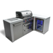 Mont Alpi Mont Alpi 4 Burner L-Shaped Deluxe Series Outdoor Kitchen Island with a Fridge Cabinet MAi400-D90FC Barbecue Finished - Gas