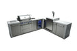 Mont Alpi Mont Alpi 4 Burner L-Shaped Deluxe Series Outdoor Kitchen Island with a Kegerator and Beverage Center MAi400-D90KEGBEV Barbecue Finished - Gas