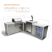 Mont Alpi Mont Alpi 4 Burner L-Shaped Deluxe Series Outdoor Kitchen Island with a Kegerator and Corner Fridge MAi400-D90KEGFC Barbecue Finished - Gas
