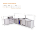 Mont Alpi Mont Alpi 4 Burner L-Shaped Deluxe Series Outdoor Kitchen Island with a Kegerator, Beverage Center, and Extra Storage Cabinet MAi400-D90KEGBEVXL Barbecue Finished - Gas