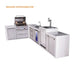 Mont Alpi Mont Alpi 4 Burner L-Shaped Deluxe Series Outdoor Kitchen Island with a Kegerator, Beverage Center, and Extra Storage Drawers Slide Cabinet MAi400-D90KEGBEVDR Barbecue Finished - Gas