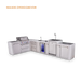 Mont Alpi Mont Alpi 4 Burner L-Shaped Deluxe Series Outdoor Kitchen Island with a Kegerator, Beverage Center, and Extra Storage Drawers Slide Cabinet MAi400-D90KEGBEVDR Barbecue Finished - Gas