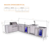 Mont Alpi Mont Alpi 4 Burner L-Shaped Deluxe Series Outdoor Kitchen Island with a Kegerator, Beverage Center, Corner Fridge, and Extra Storage Cabinet MAi400-D90KEGBEVFCXL Barbecue Finished - Gas