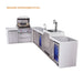 Mont Alpi Mont Alpi 4 Burner L-Shaped Deluxe Series Outdoor Kitchen Island with a Kegerator, Beverage Center, Corner Fridge, and Extra Storage Cabinet MAi400-D90KEGBEVFCXL Barbecue Finished - Gas
