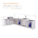 Mont Alpi Mont Alpi 4 Burner L-Shaped Deluxe Series Outdoor Kitchen Island with a Kegerator, Beverage Center, Corner Fridge and Extra Storage Drawers Slide Cabinet MAi400-D90KEGBEVFCDR Barbecue Finished - Gas