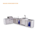 Mont Alpi Mont Alpi 4 Burner L-Shaped Deluxe Series Outdoor Kitchen Island with a Kegerator, Beverage Center, Corner Fridge and Extra Storage Drawers Slide Cabinet MAi400-D90KEGBEVFCDR Barbecue Finished - Gas