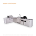 Mont Alpi Mont Alpi 4 Burner L-Shaped Deluxe Series Outdoor Kitchen Island with a Kegerator, Kamado Module, and Extra Storage Cabinet MAi400-D90KEGKAMXL Barbecue Finished - Gas