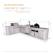Mont Alpi Mont Alpi 4 Burner L-Shaped Deluxe Series Outdoor Kitchen Island with a Kegerator, Kamado Module, and Extra Storage Cabinet MAi400-D90KEGKAMXL Barbecue Finished - Gas