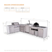 Mont Alpi Mont Alpi 4 Burner L-Shaped Deluxe Series Outdoor Kitchen Island with a Kegerator, Kamado Module, and Extra Storage Drawer Slides Cabinet MAi400-D90KEGKAMDR Barbecue Finished - Gas