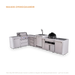 Mont Alpi Mont Alpi 4 Burner L-Shaped Deluxe Series Outdoor Kitchen Island with a Kegerator, Kamado Module, and Extra Storage Drawer Slides Cabinet MAi400-D90KEGKAMDR Barbecue Finished - Gas
