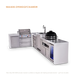 Mont Alpi Mont Alpi 4 Burner L-Shaped Deluxe Series Outdoor Kitchen Island with a Kegerator, Kamado Module, Corner Fridge, and Extra Storage Drawer Slides Cabinet MAi400-D90KEGFCKAMDR Barbecue Finished - Gas