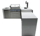 Mont Alpi Mont Alpi 4 Burner L-Shaped Deluxe Series Outdoor Kitchen Island with a Kegerator MAi400-D90KEG Barbecue Finished - Gas