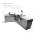 Mont Alpi Mont Alpi 4 Burner L-Shaped Deluxe Series Outdoor Kitchen Island with a Kegerator MAi400-D90KEG Barbecue Finished - Gas