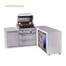 Mont Alpi Mont Alpi 4 Burner L-Shaped Deluxe Series Outdoor Kitchen Island with Corner Fridge, and Extra Drawer Slides Cabinet MAi400-D90FCDR Barbecue Finished - Gas