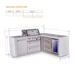 Mont Alpi Mont Alpi 4 Burner L-Shaped Deluxe Series Outdoor Kitchen Island with Corner Fridge, and Extra Drawer Slides Cabinet MAi400-D90FCDR Barbecue Finished - Gas
