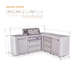 Mont Alpi Mont Alpi 4 Burner L-Shaped Deluxe Series Outdoor Kitchen Island with Extra Drawer Slides Cabinet MAi400-D90DR Barbecue Finished - Gas