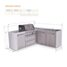 Mont Alpi Mont Alpi 4 Burner L-Shaped Deluxe Series Outdoor Kitchen Island with Extra Storage Cabinet MAi400-D90XL Barbecue Finished - Gas