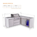 Mont Alpi Mont Alpi 4 Burner L-Shaped Deluxe Series Outdoor Kitchen Island with Fridge and Extra Storage Cabinet MAi400-D90FCXL Barbecue Finished - Gas