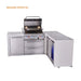 Mont Alpi Mont Alpi 4 Burner L-Shaped Deluxe Series Outdoor Kitchen Island with Fridge and Extra Storage Cabinet MAi400-D90FCXL Barbecue Finished - Gas