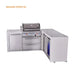 Mont Alpi Mont Alpi 4 Burner L-Shaped Deluxe Series Outdoor Kitchen Island with Fridge and Extra Storage Cabinet MAi400-D90FCXL Barbecue Finished - Gas