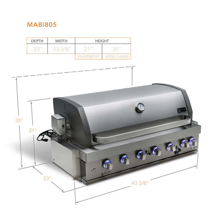 Mont Alpi Mont Alpi 44" 6-Burner Built-In Grill Barbecue Finished - Gas