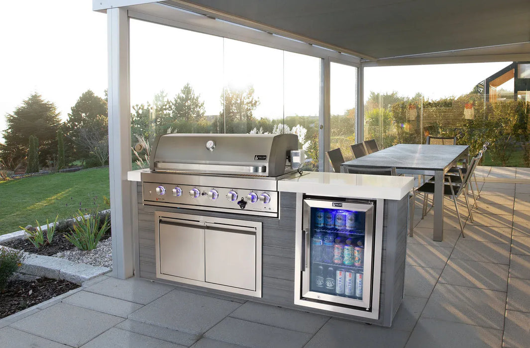 Mont Alpi Mont Alpi 6-Burner Artwood Island in Stainless Steel Barbecue Finished - Gas