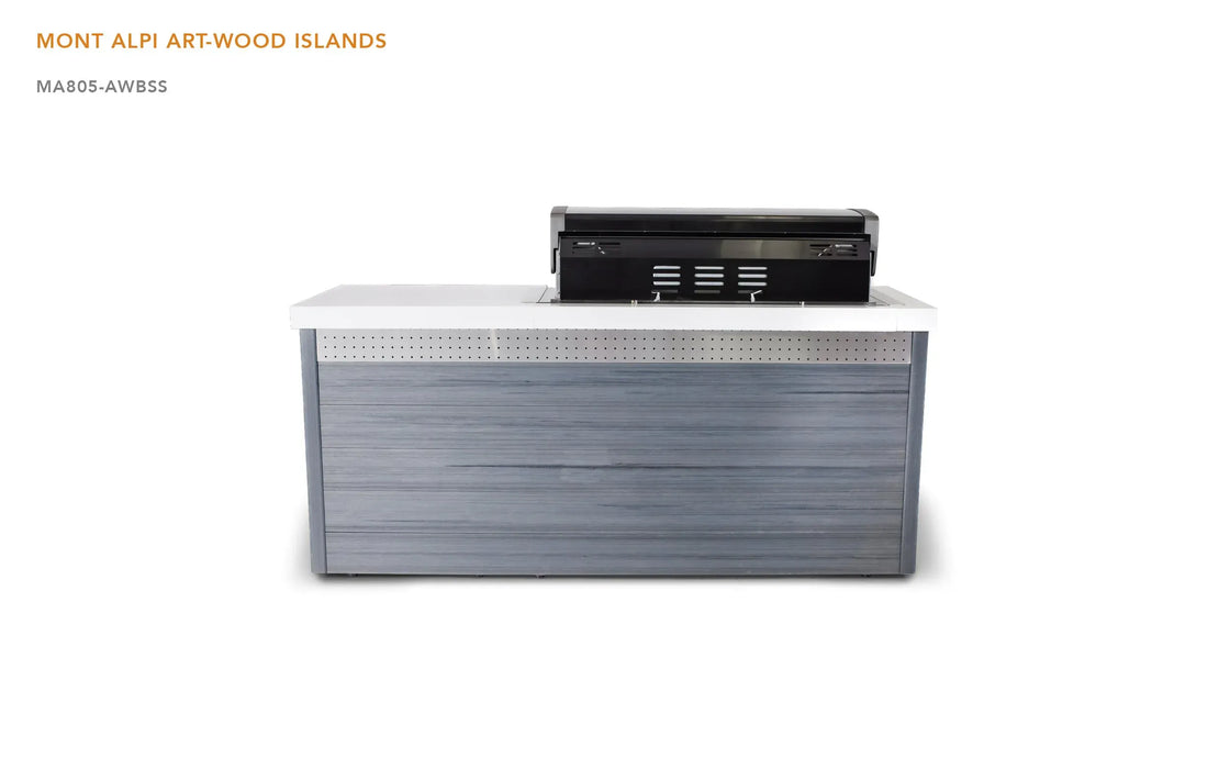 Mont Alpi Mont Alpi 6-Burner Artwood Island in Stainless Steel Barbecue Finished - Gas