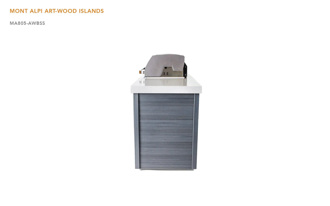 Mont Alpi Mont Alpi 6-Burner Artwood Island in Stainless Steel Barbecue Finished - Gas