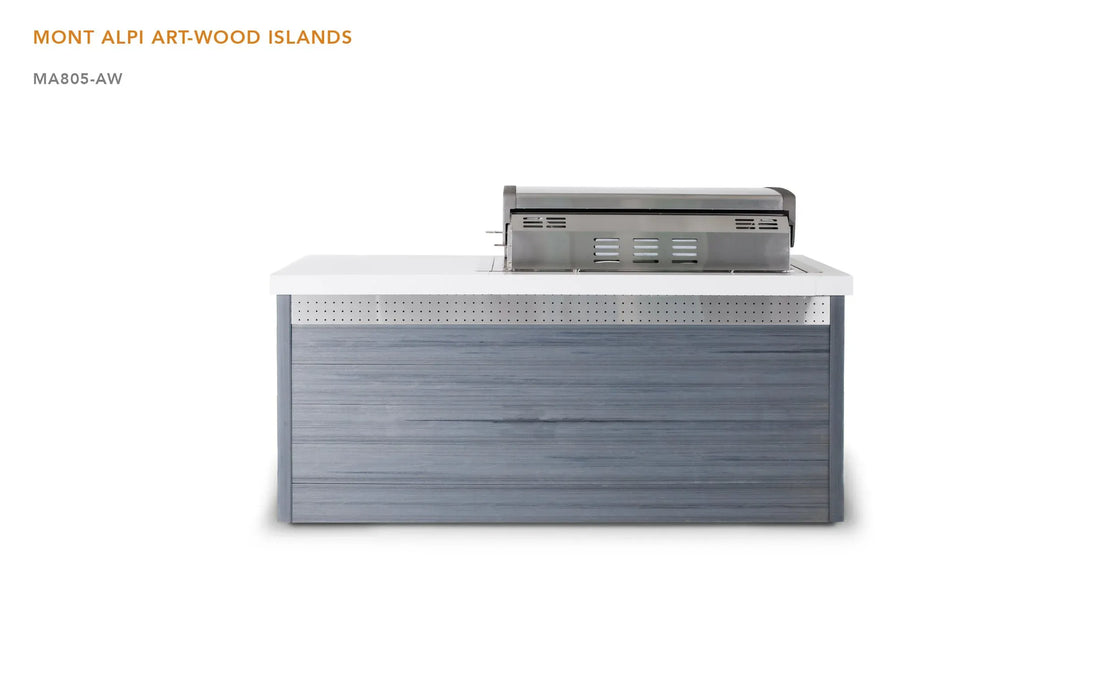 Mont Alpi Mont Alpi 6-Burner Artwood Island in Stainless Steel Barbecue Finished - Gas