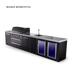 Mont Alpi Mont Alpi 6-Burner Black Series Outdoor Kitchen Island with a Beverage Center, Corner Fridge, and Extra Storage Cabinet MAi805-BSSBEVFCXL Barbecue Finished - Gas