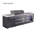 Mont Alpi Mont Alpi 6-Burner Black Series Outdoor Kitchen Island with Corner Fridge and Extra Storage Drawers Cabinet MAi805-BSSFCDR Barbecue Finished - Gas