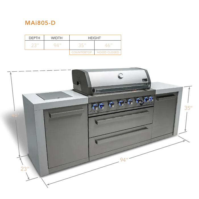 Mont Alpi Mont Alpi 6 Burner Deluxe Island MAi805-D Barbecue Finished - Gas