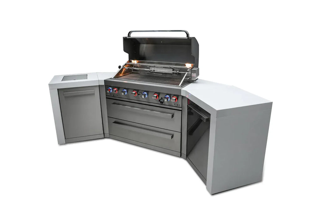 Mont Alpi Mont Alpi 6 Burner Deluxe Island with 45 Degree Corners MAi805-D45 Barbecue Finished - Gas