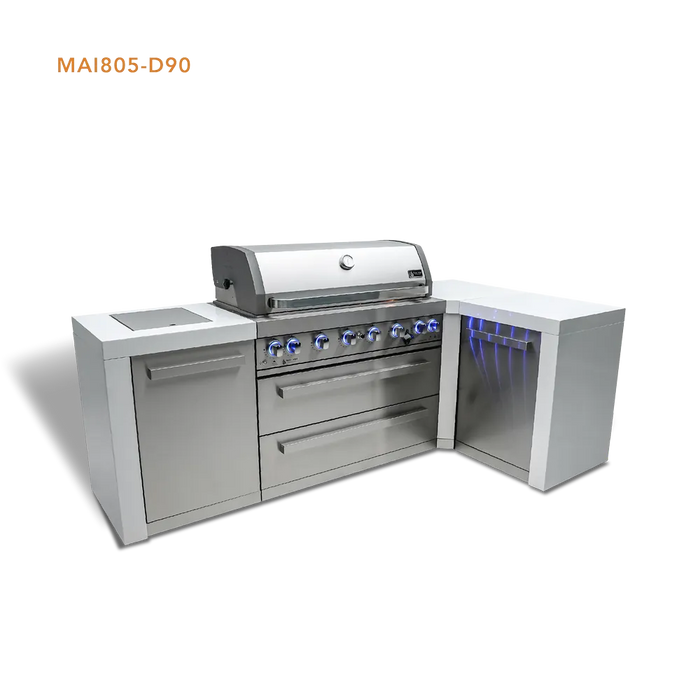 Mont Alpi Mont Alpi 6 Burner Deluxe Island with a 90 Degree Corner MAi805-D90 Barbecue Finished - Gas