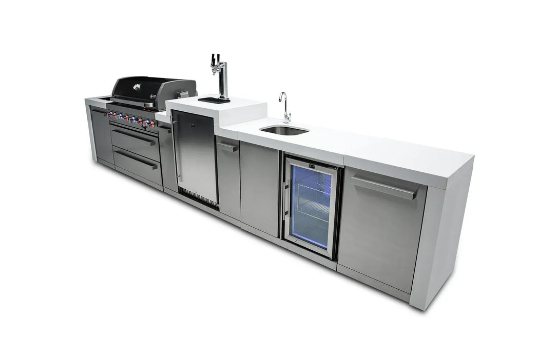 Mont Alpi Mont Alpi 6-Burner Deluxe Island with a Kegerator and a Beverage Center MAi805-DKEGBEV Barbecue Finished - Gas