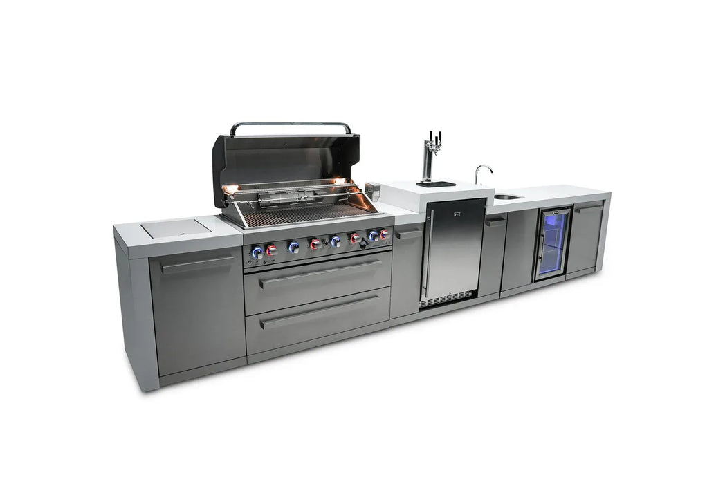 Mont Alpi Mont Alpi 6-Burner Deluxe Island with a Kegerator and a Beverage Center MAi805-DKEGBEV Barbecue Finished - Gas
