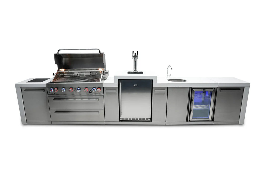 Mont Alpi Mont Alpi 6-Burner Deluxe Island with a Kegerator and a Beverage Center MAi805-DKEGBEV Barbecue Finished - Gas
