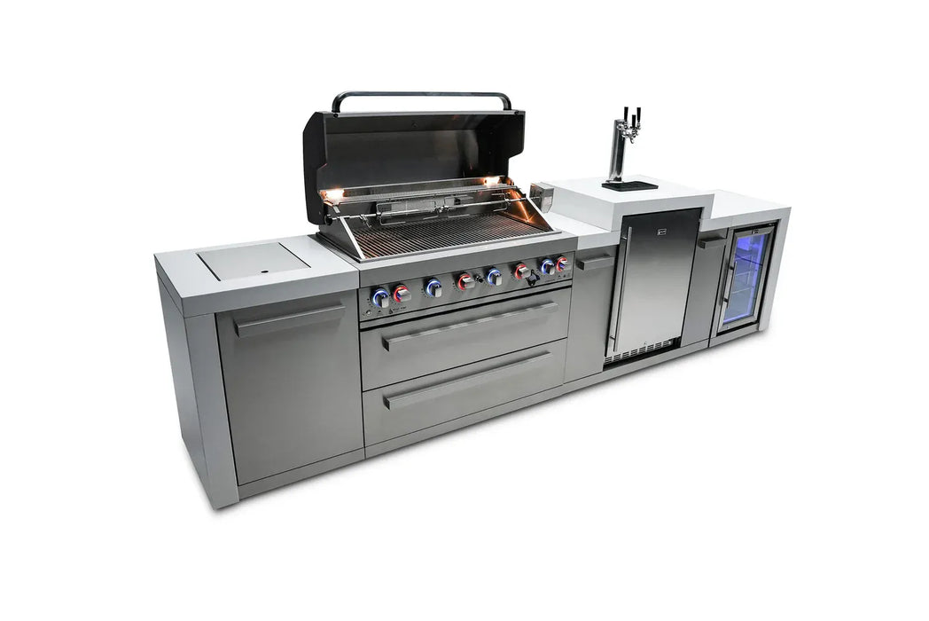 Mont Alpi Mont Alpi 6-Burner Deluxe Island with a Kegerator and  Fridge Cabinet MAi805-DKEGFC Barbecue Finished - Gas