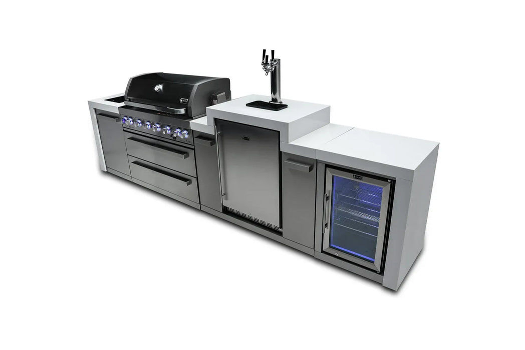 Mont Alpi Mont Alpi 6-Burner Deluxe Island with a Kegerator and  Fridge Cabinet MAi805-DKEGFC Barbecue Finished - Gas