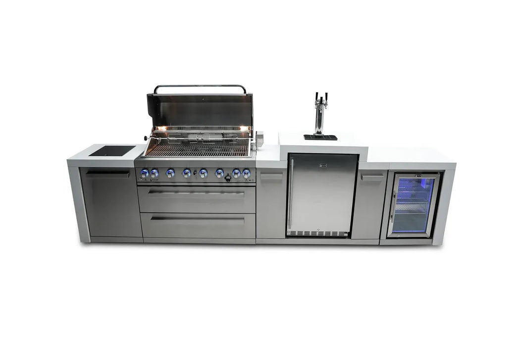 Mont Alpi Mont Alpi 6-Burner Deluxe Island with a Kegerator and  Fridge Cabinet MAi805-DKEGFC Barbecue Finished - Gas
