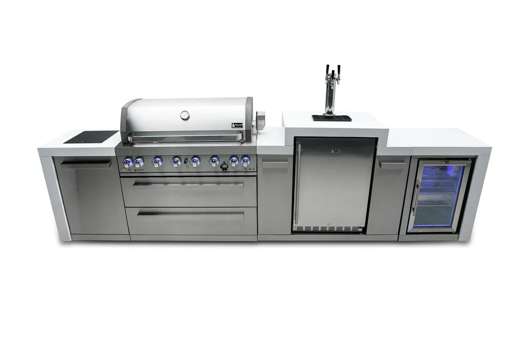 Mont Alpi Mont Alpi 6-Burner Deluxe Island with a Kegerator and  Fridge Cabinet MAi805-DKEGFC Barbecue Finished - Gas