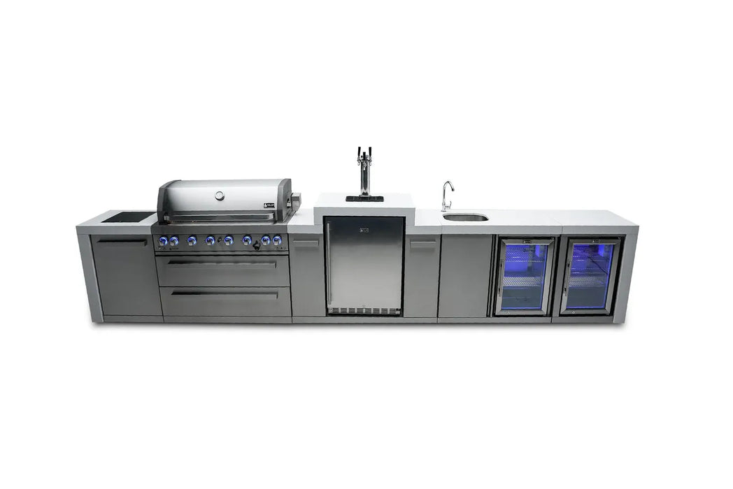 Mont Alpi Mont Alpi 6-Burner Deluxe Island with a Kegerator, Beverage Center and Fridge Cabinet MAi805-DKEGBEVFC Barbecue Finished - Gas