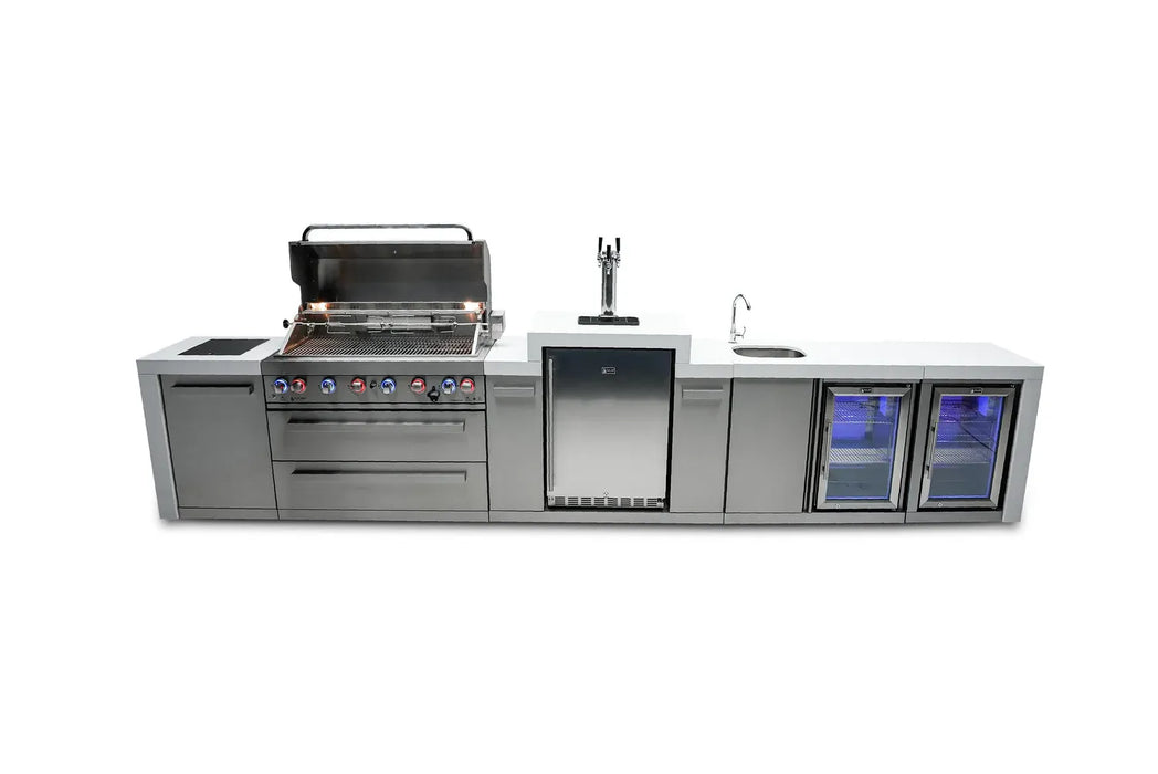 Mont Alpi Mont Alpi 6-Burner Deluxe Island with a Kegerator, Beverage Center and Fridge Cabinet MAi805-DKEGBEVFC Barbecue Finished - Gas
