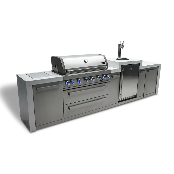 Mont Alpi Mont Alpi 6-Burner Deluxe Island with a Kegerator MAi805-DKEG Barbecue Finished - Gas